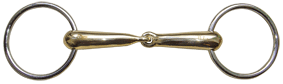 Ring snaffle bit, Gold Brass, (light, 19mm)