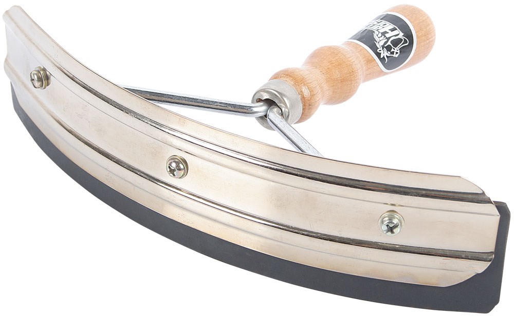 Edelstahl-Schweißmesser mit Holzhandgriff/Blatt, rund - zum Schließen ins Bild klicken